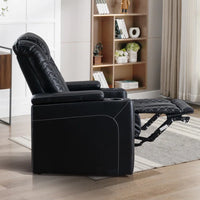 35.4'' Wide Modern Faux Leather Power Recliner Home Theater Individual Seat with Cup Holders