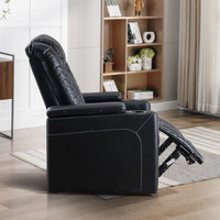 35.4'' Wide Modern Faux Leather Power Recliner Home Theater Individual Seat with Cup Holders