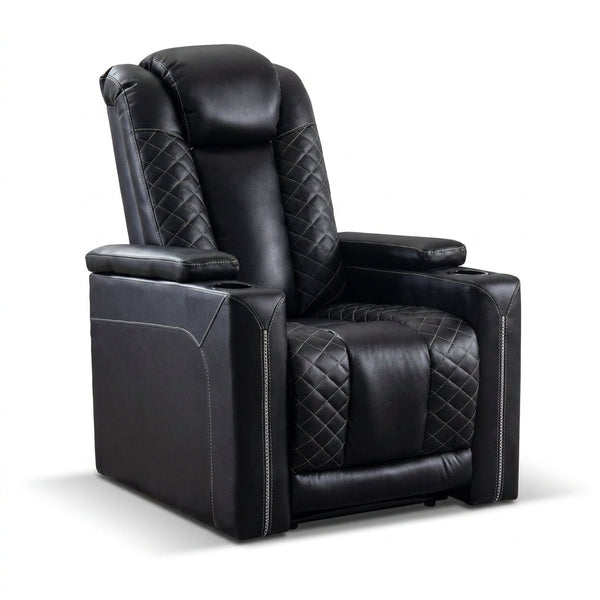 35.4'' Wide Modern Faux Leather Power Recliner Home Theater Individual Seat with Cup Holders